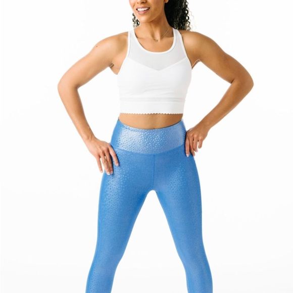 Zyia Active Womens 4 Blue Mermaid light N Tight Hi-rise capri NWOT Side Pockets - Picture 2 of 7